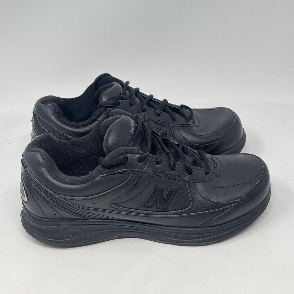 New Balance 577 DSL-2 Shoes Womens 7 D Wide Black Leather Lace Up Walking